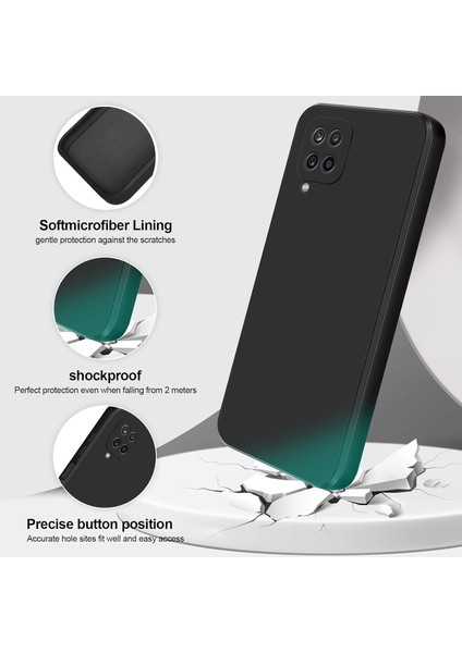 Samsung Galaxy A12 Için Ince Yumuşak Likit Silikon Tampon Telefon Kılıfı - Siyah (Yurt Dışından)
