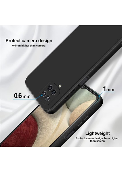 Samsung Galaxy A12 Için Ince Yumuşak Likit Silikon Tampon Telefon Kılıfı - Siyah (Yurt Dışından) modelleri