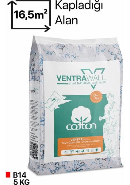 - Ipek Sıva | Canlı Sıva | Isı Ve Ses Yalıtımlı Sıva | Desenli Beyaz | B14 - 5 kg | 16,5m²