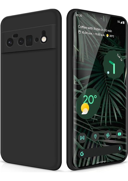 Google Pixel 6 Pro Için Ince Yumuşak Likit Silikon Tampon Telefon Kılıfı - Siyah (Yurt Dışından)