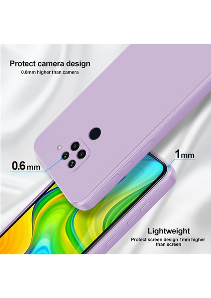 Xiaomi Redmi Note 9 Için Ince Yumuşak Likit Silikon Tampon Telefon Kılıfı - Mor (Yurt Dışından)