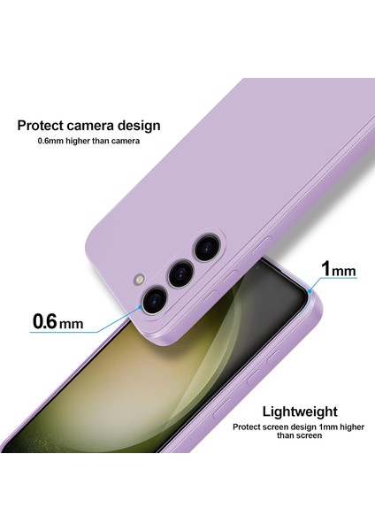 Samsung Galaxy S23 Için Ince Yumuşak Likit Silikon Tampon Telefon Kılıfı - Mor (Yurt Dışından) modelleri