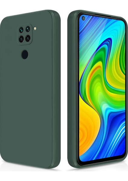 Xiaomi Redmi Note 9 Için Ince Yumuşak Likit Silikon Tampon Telefon Kılıfı - Gece Yeşili (Yurt Dışından)