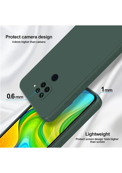Xiaomi Redmi Note 9 Için Ince Yumuşak Likit Silikon Tampon Telefon Kılıfı - Gece Yeşili (Yurt Dışından) modelleri