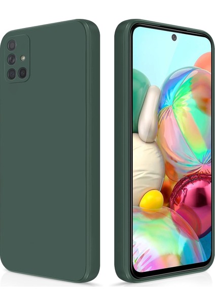 Samsung Galaxy A71 4g Için Ince Yumuşak Likit Silikon Tampon Telefon Kılıfı - Gece Yeşili (Yurt Dışından)