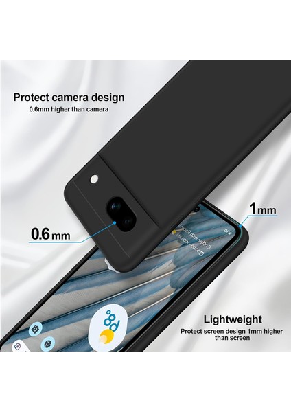 Google Pixel 7A Için Ince Yumuşak Likit Silikon Tampon Telefon Kılıfı - Siyah (Yurt Dışından) modelleri