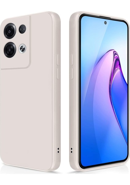 Oppo Reno8 Pro Için Ince Yumuşak Likit Silikon Tampon Telefon Kılıfı - Beyaz (Yurt Dışından)