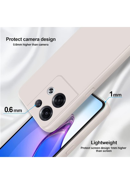 Oppo Reno8 Pro Için Ince Yumuşak Likit Silikon Tampon Telefon Kılıfı - Beyaz (Yurt Dışından) modelleri