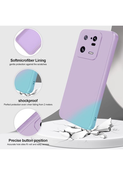 Xiaomi 13 Pro Için Ince Yumuşak Likit Silikon Tampon Telefon Kılıfı - Mor (Yurt Dışından)