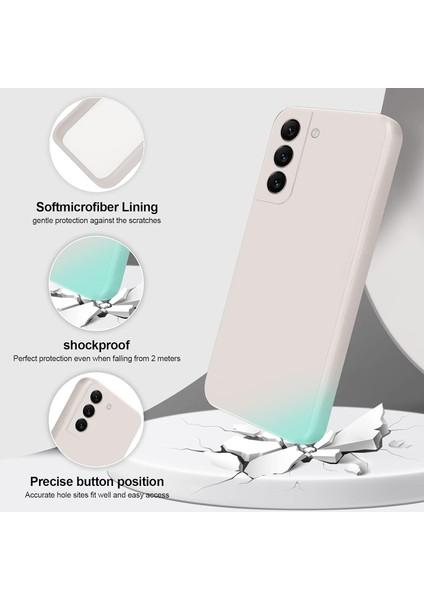 Samsung Galaxy S22+ / S22 Plus 5g Için Ince Yumuşak Likit Silikon Tampon Telefon Kılıfı - Beyaz (Yurt Dışından)