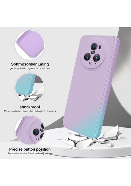 Honor Magic5 Pro Için Ince Yumuşak Likit Silikon Tampon Telefon Kılıfı - Mor (Yurt Dışından)
