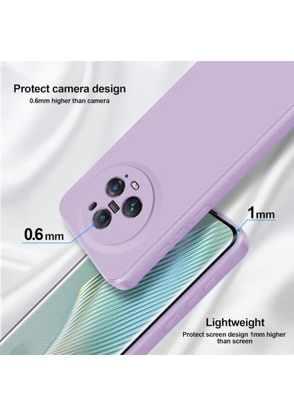 Honor Magic5 Pro Için Ince Yumuşak Likit Silikon Tampon Telefon Kılıfı - Mor (Yurt Dışından)
