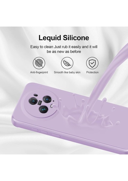 Honor Magic5 Pro Için Ince Yumuşak Likit Silikon Tampon Telefon Kılıfı - Mor (Yurt Dışından)