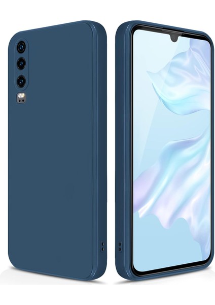 Huawei P30 Için Ince Yumuşak Likit Silikon Tampon Telefon Kılıfı - Mavi (Yurt Dışından)