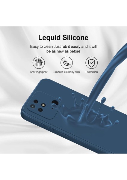 Xiaomi Redmi 10C Için Ince Yumuşak Likit Silikon Tampon Telefon Kılıfı - Mavi (Yurt Dışından)