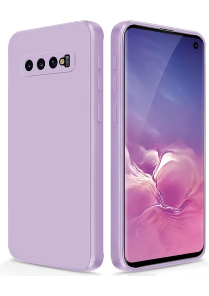 Samsung Galaxy S10 Için Ince Yumuşak Likit Silikon Tampon Telefon Kılıfı - Mor (Yurt Dışından)