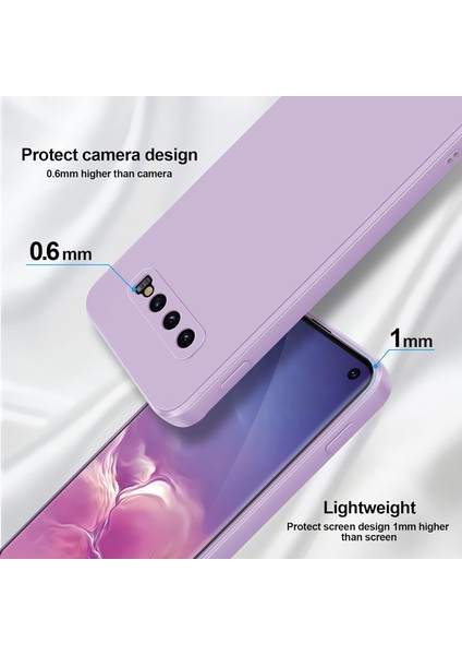 Samsung Galaxy S10 Için Ince Yumuşak Likit Silikon Tampon Telefon Kılıfı - Mor (Yurt Dışından)
