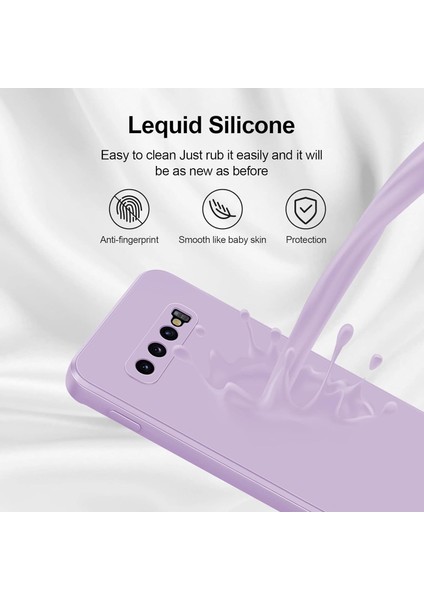 Samsung Galaxy S10 Için Ince Yumuşak Likit Silikon Tampon Telefon Kılıfı - Mor (Yurt Dışından)