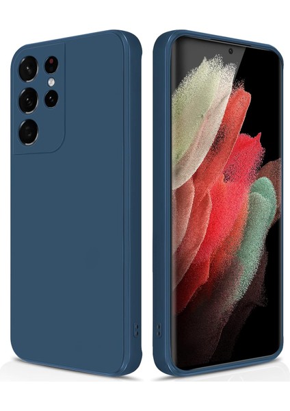 Samsung Galaxy S21 Ultra 5g Için Ince Yumuşak Likit Silikon Tampon Telefon Kılıfı - Mavi (Yurt Dışından)