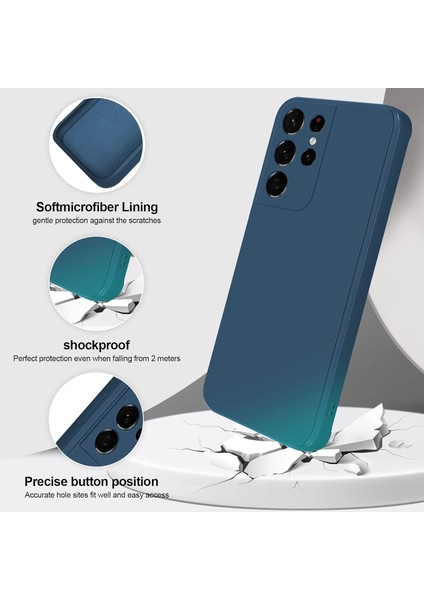 Samsung Galaxy S21 Ultra 5g Için Ince Yumuşak Likit Silikon Tampon Telefon Kılıfı - Mavi (Yurt Dışından) fiyatları