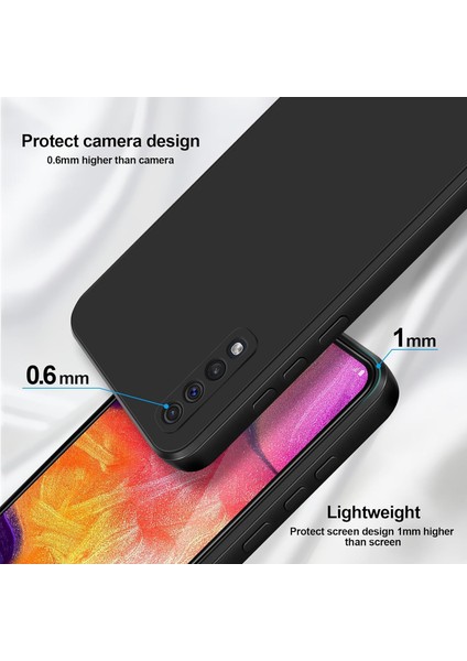 Samsung Galaxy A50 A50S Için Ince Yumuşak Likit Silikon Tampon Telefon Kılıfı - Siyah (Yurt Dışından) modelleri