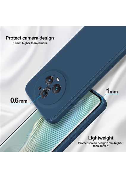 Honor Magic5 Pro Için Ince Yumuşak Likit Silikon Tampon Telefon Kılıfı - Mavi (Yurt Dışından) modelleri