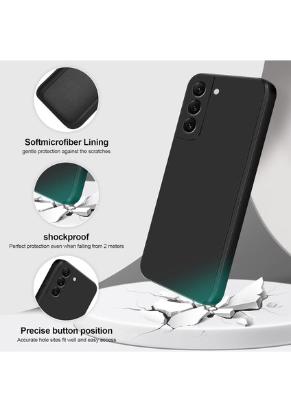 Samsung Galaxy S22+ / S22 Plus 5g Için Ince Yumuşak Likit Silikon Tampon Telefon Kılıfı - Siyah (Yurt Dışından)
