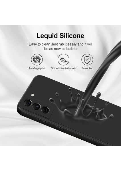 Samsung Galaxy S22+ / S22 Plus 5g Için Ince Yumuşak Likit Silikon Tampon Telefon Kılıfı - Siyah (Yurt Dışından)