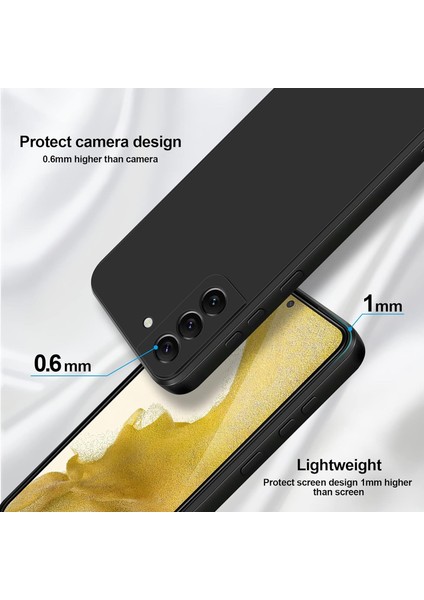 Samsung Galaxy S22+ / S22 Plus 5g Için Ince Yumuşak Likit Silikon Tampon Telefon Kılıfı - Siyah (Yurt Dışından)