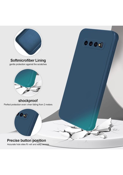 Samsung Galaxy S10 Için Ince Yumuşak Likit Silikon Tampon Telefon Kılıfı - Mavi (Yurt Dışından)
