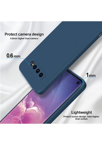 Samsung Galaxy S10 Için Ince Yumuşak Likit Silikon Tampon Telefon Kılıfı - Mavi (Yurt Dışından)