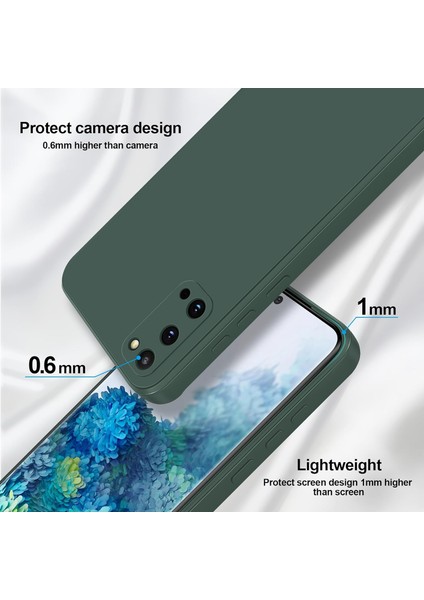 Samsung Galaxy S20 Için Ince Yumuşak Likit Silikon Tampon Telefon Kılıfı - Gece Yeşili (Yurt Dışından)