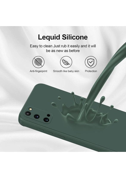 Samsung Galaxy S20 Için Ince Yumuşak Likit Silikon Tampon Telefon Kılıfı - Gece Yeşili (Yurt Dışından)