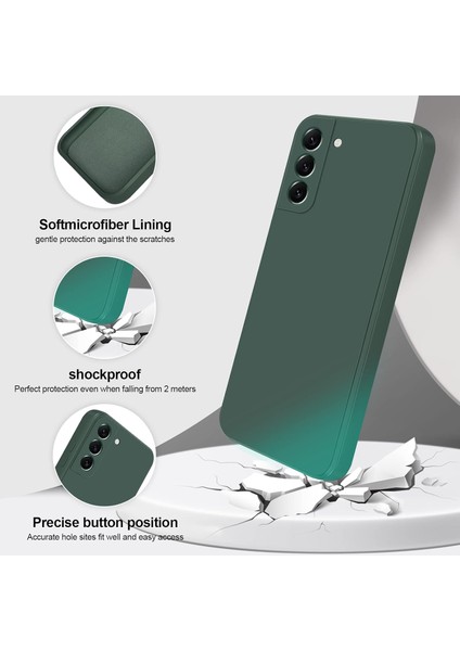 Samsung Galaxy S22 5g Için Ince Yumuşak Likit Silikon Tampon Telefon Kılıfı - Gece Yeşili (Yurt Dışından)