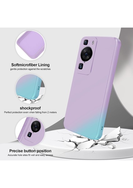 Huawei P60 Pro Için Ince Yumuşak Likit Silikon Tampon Telefon Kılıfı - Mor (Yurt Dışından)