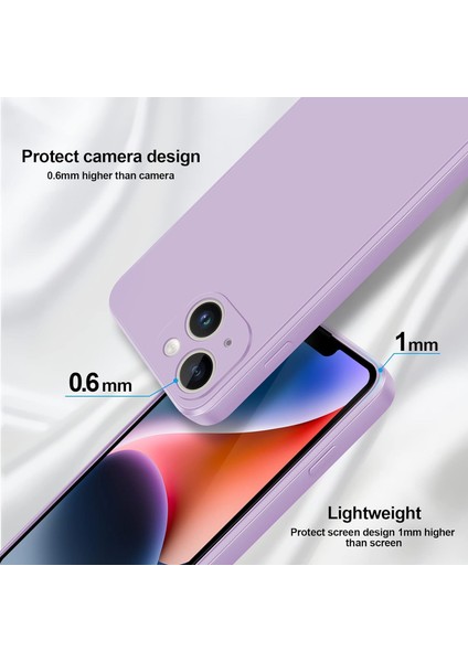 iPhone 14 Için Ince Yumuşak Likit Silikon Tampon Telefon Kılıfı - Mor (Yurt Dışından) modelleri