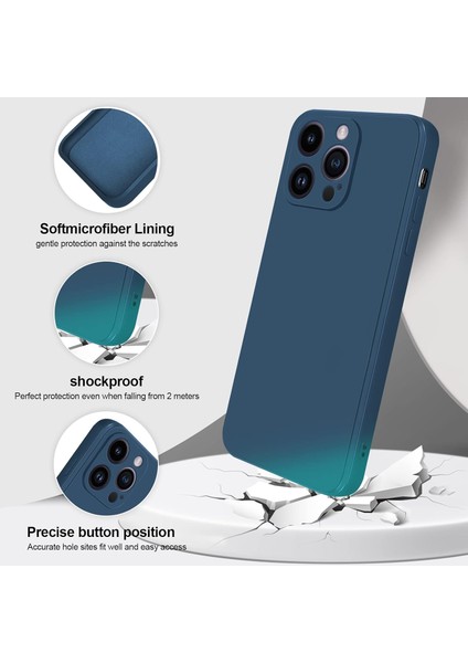 iPhone 14 Pro Max Için Ince Yumuşak Likit Silikon Tampon Telefon Kılıfı - Mavi (Yurt Dışından) modelleri