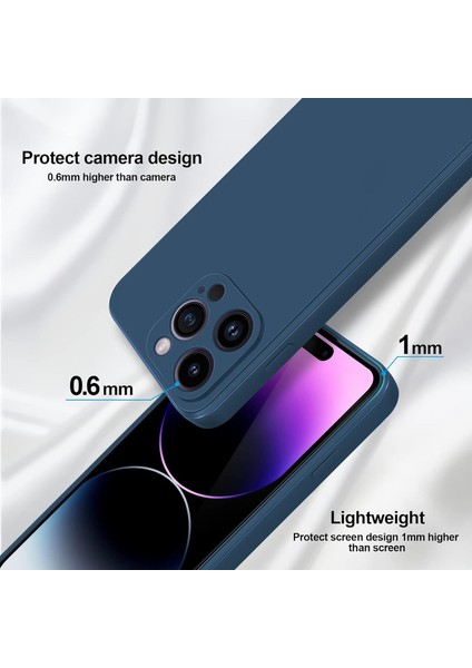 iPhone 14 Pro Max Için Ince Yumuşak Likit Silikon Tampon Telefon Kılıfı - Mavi (Yurt Dışından) fırsatları