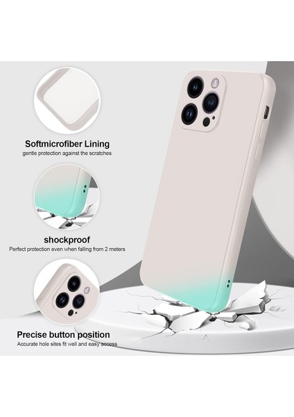iPhone 14 Pro Max Için Ince Yumuşak Likit Silikon Tampon Telefon Kılıfı - Beyaz (Yurt Dışından) modelleri