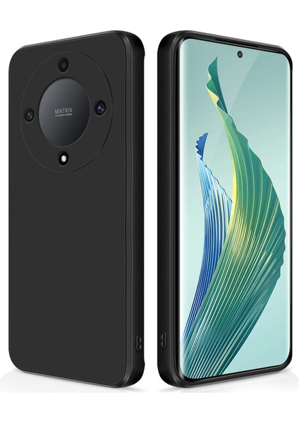 Honor X9A / Magic5 Lite Için Ince Yumuşak Likit Silikon Tampon Telefon Kılıfı - Siyah (Yurt Dışından)