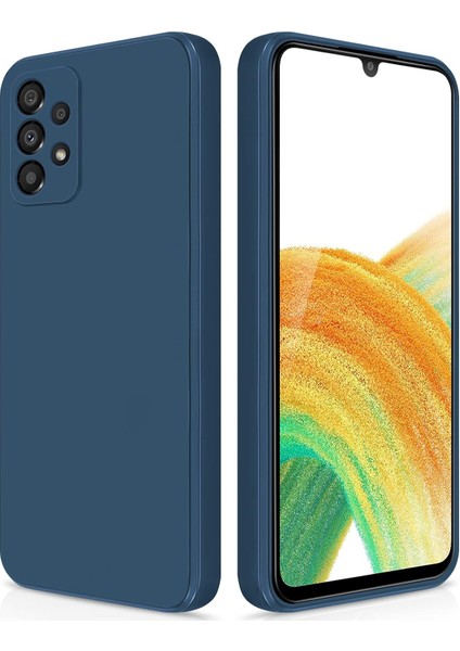 Samsung Galaxy A33 5g Için Ince Yumuşak Likit Silikon Tampon Telefon Kılıfı - Mavi (Yurt Dışından)