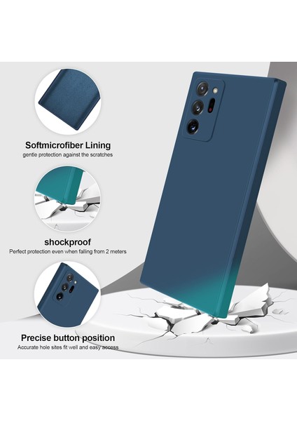 Samsung Galaxy Note 20 Ultra Için Ince Yumuşak Likit Silikon Tampon Telefon Kılıfı - Mavi (Yurt Dışından)
