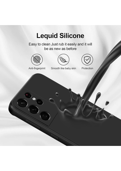 Samsung Galaxy S21 Ultra 5g Için Ince Yumuşak Likit Silikon Tampon Telefon Kılıfı - Siyah (Yurt Dışından) fırsatları
