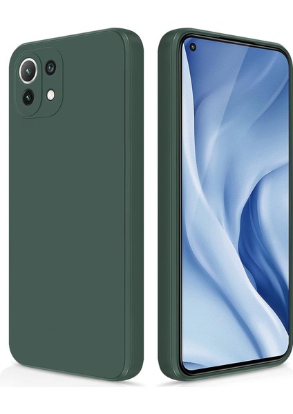 Xiaomi Mi 11 Lite Için Ince Yumuşak Likit Silikon Tampon Telefon Kılıfı - Gece Yeşili (Yurt Dışından)