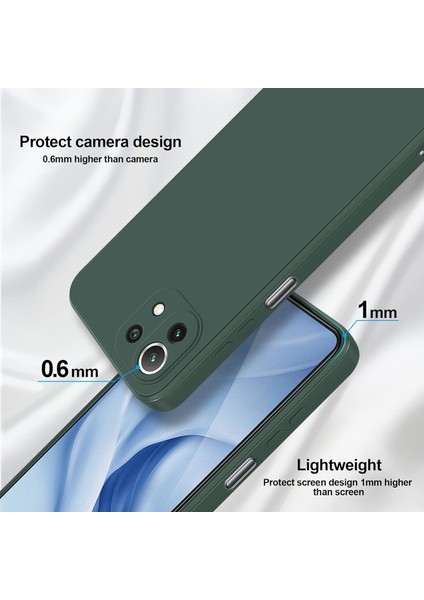 Xiaomi Mi 11 Lite Için Ince Yumuşak Likit Silikon Tampon Telefon Kılıfı - Gece Yeşili (Yurt Dışından)