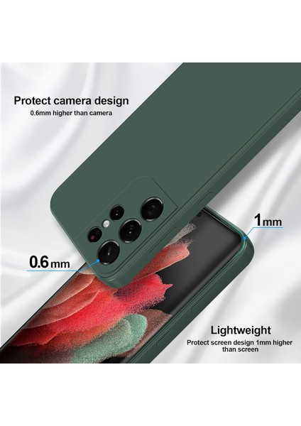 Samsung Galaxy S21 Ultra 5g Için Ince Yumuşak Likit Silikon Tampon Telefon Kılıfı - Gece Yeşili (Yurt Dışından) modelleri