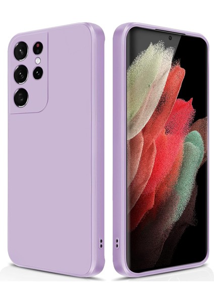 Samsung Galaxy S21 Ultra 5g Için Ince Yumuşak Likit Silikon Tampon Telefon Kılıfı - Mor (Yurt Dışından)