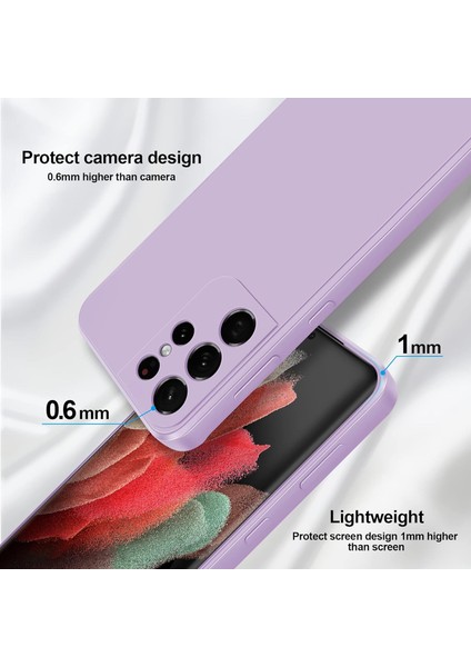 Samsung Galaxy S21 Ultra 5g Için Ince Yumuşak Likit Silikon Tampon Telefon Kılıfı - Mor (Yurt Dışından) modelleri