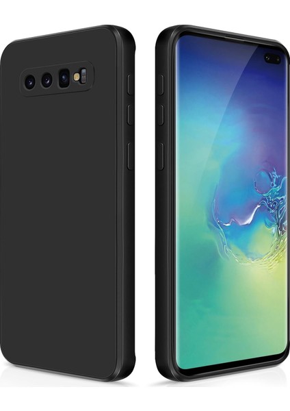 Samsung Galaxy S10 Plus Için Ince Yumuşak Likit Silikon Tampon Telefon Kılıfı - Siyah (Yurt Dışından)