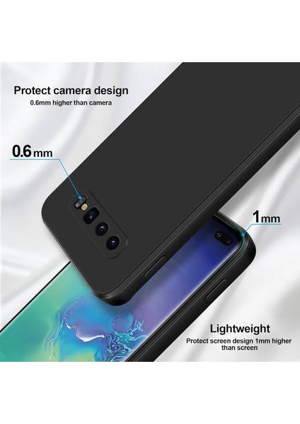 Samsung Galaxy S10 Plus Için Ince Yumuşak Likit Silikon Tampon Telefon Kılıfı - Siyah (Yurt Dışından) modelleri